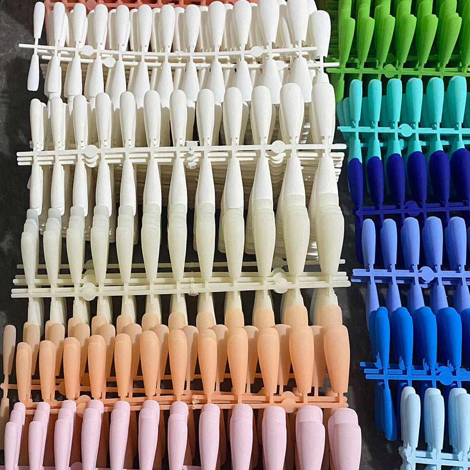 Matte Coffin False Nails - 24pcs Multi-Color Ballet Nail Set