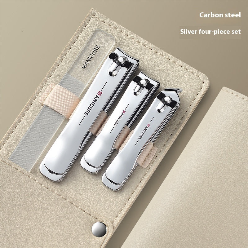 Fashion Nail Clipper 4-Piece Set – Portable Carbon Steel Clippers in Stylish Colors