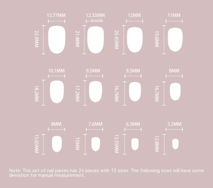Classic French White Edge Nails - Pink ABS Press-On Set