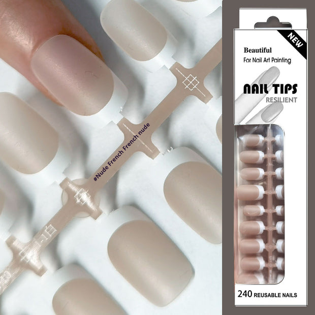 Frosted Nail Tip Sub-size Wear European Square