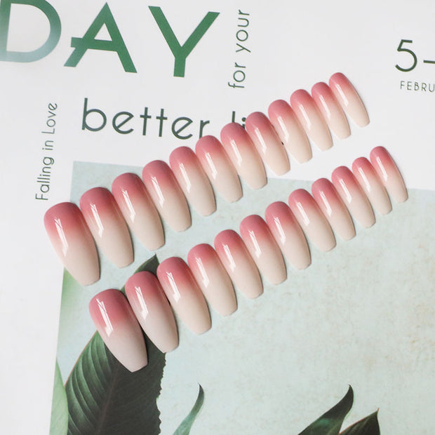 Milky White Gradient Nails - Long Ballet Press-On Set
