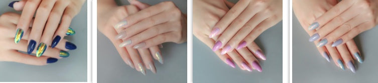 Oval False Nails - 24pcs Solid Color Wearable Nail Set