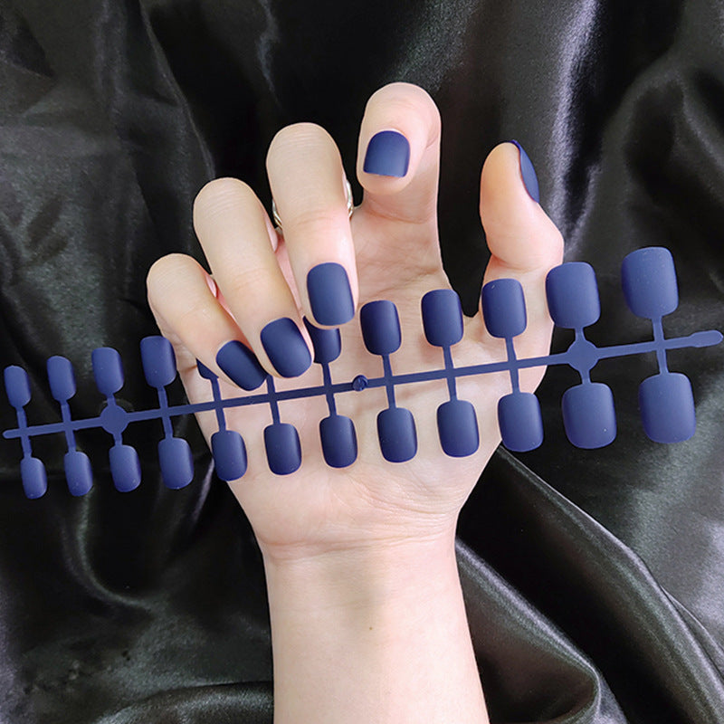 Starry Sky Matte Nails - Short Round Fake Nail Set