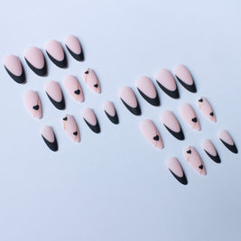 Almond French Nails - Frosted European & American Style