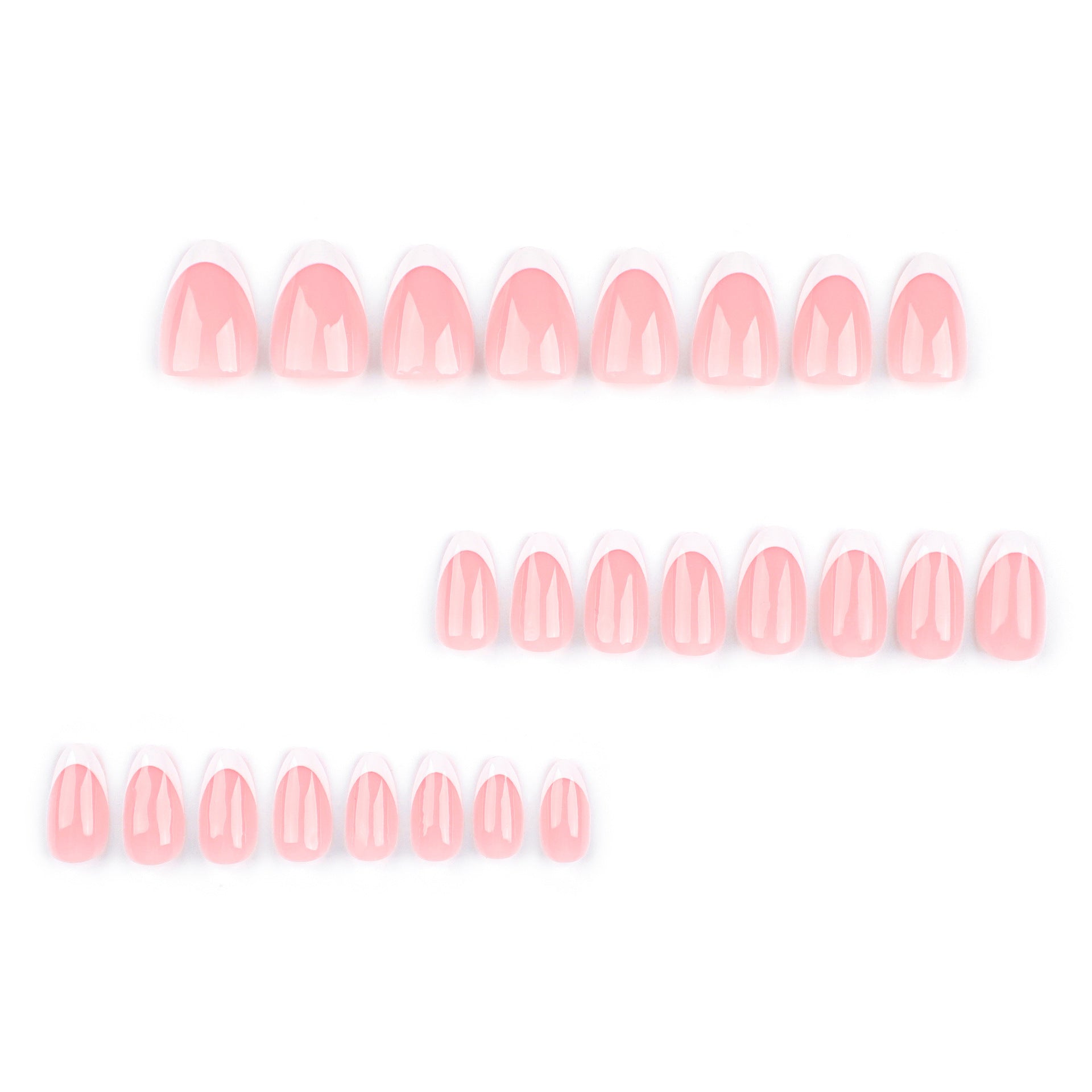Classic French White Nail Tips - Short Pointed Press-On Set