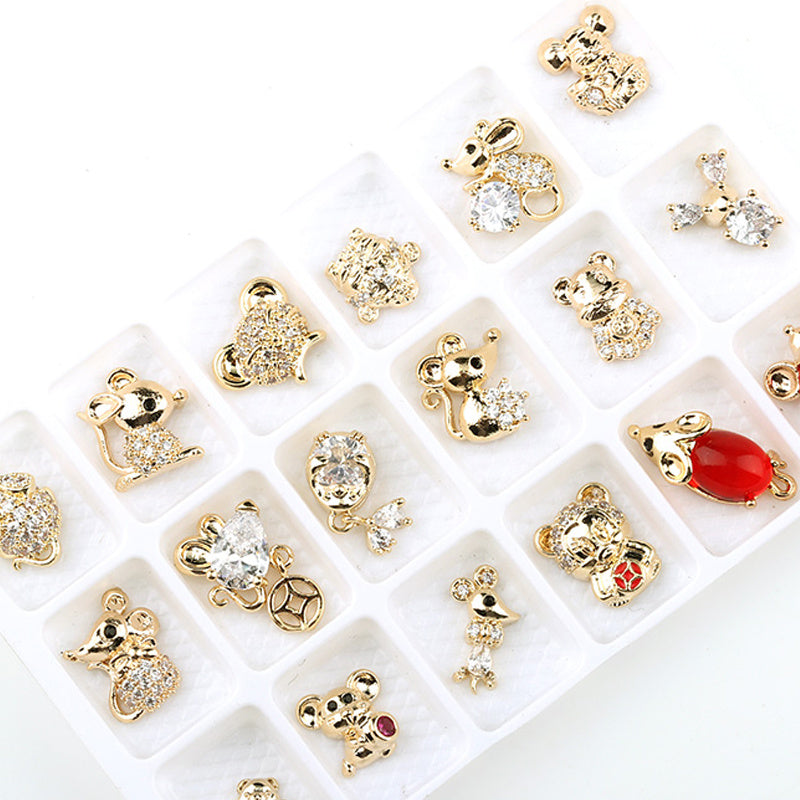 Luxury Nail Jewelry Set - 8 Styles of Diamonds & Zircons