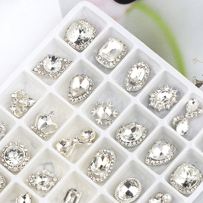 Luxury Nail Jewelry Set - 8 Styles of Diamonds & Zircons