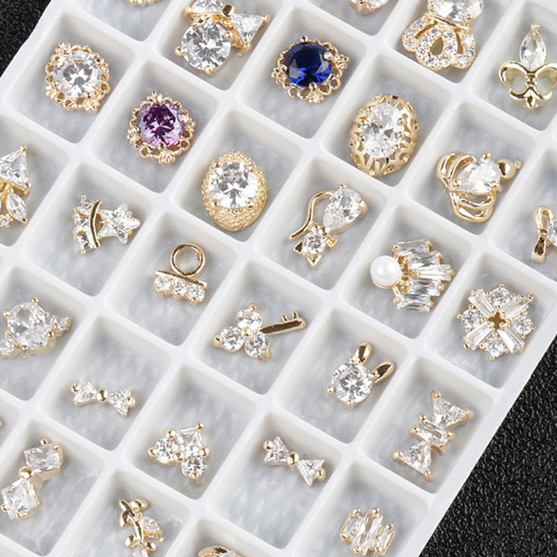 Luxury Nail Jewelry Set - 8 Styles of Diamonds & Zircons