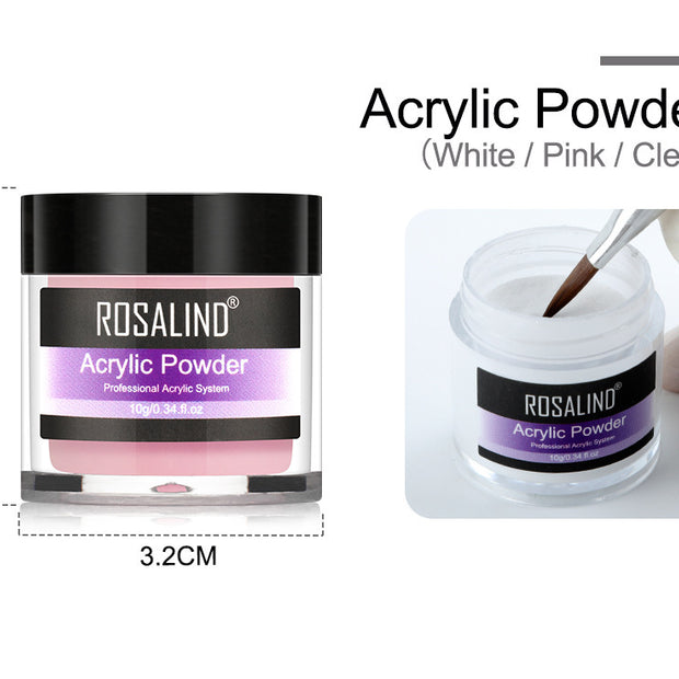 Nail Powder Acrylic System Kit Professional Nail Art Tool Set Contain Glass Cup Acrylic Liquid Extention Carving Manicure