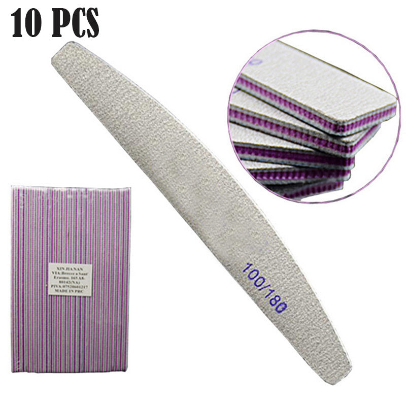 Purple Heart Nail File - Half-Moon Shape with 100 & 180 Grit Polishing Surfaces
