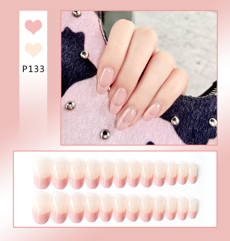 Love Peach Heart Long Press On Nails