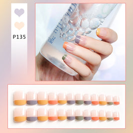 Love Peach Heart Long Press On Nails