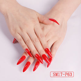 Almond False Nails - Long Pointed Solid Color Nail Patches