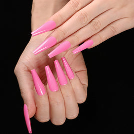 Multi-Color Long Coffin Press On Nails - Ballet False Nails