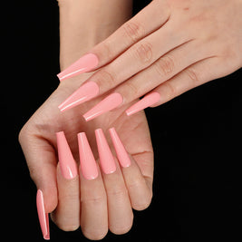 Multi-Color Long Coffin Press On Nails - Ballet False Nails