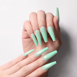 Multi-Color Long Coffin Press On Nails - Ballet False Nails