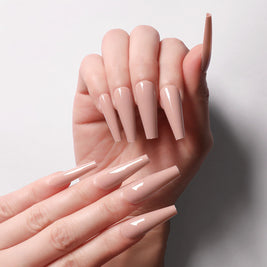 Multi-Color Long Coffin Press On Nails - Ballet False Nails