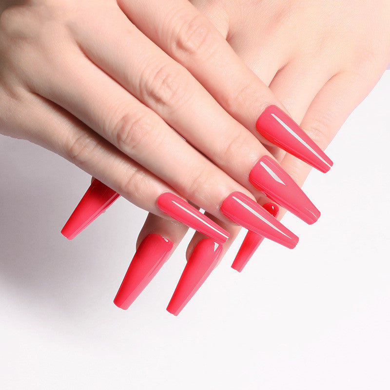 Multi-Color Long Coffin Press On Nails - Ballet False Nails