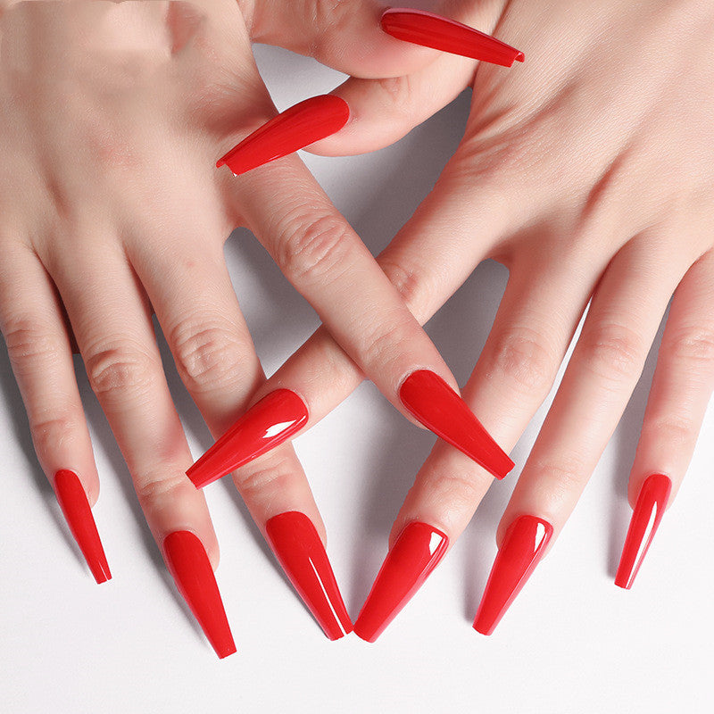 Multi-Color Long Coffin Press On Nails - Ballet False Nails