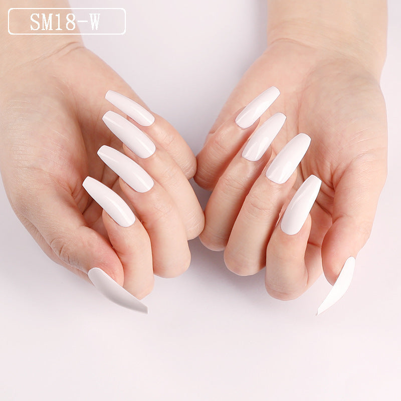 Long Ballet Press On Nails - Solid Color False Nails Set