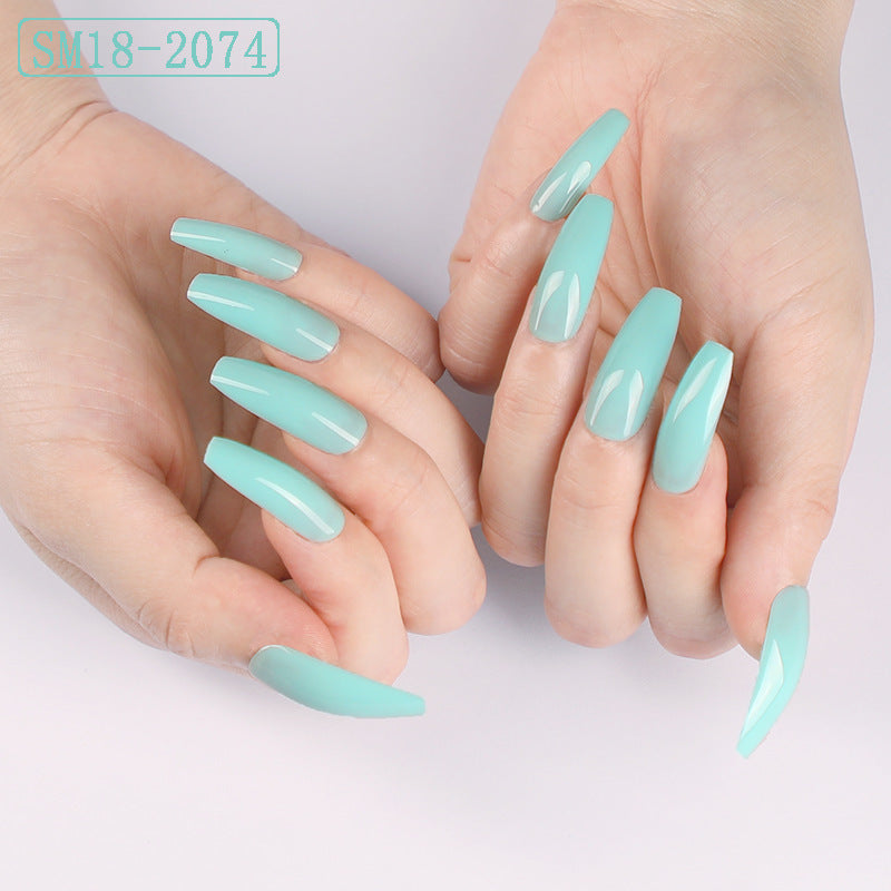Long Ballet Press On Nails - Solid Color False Nails Set