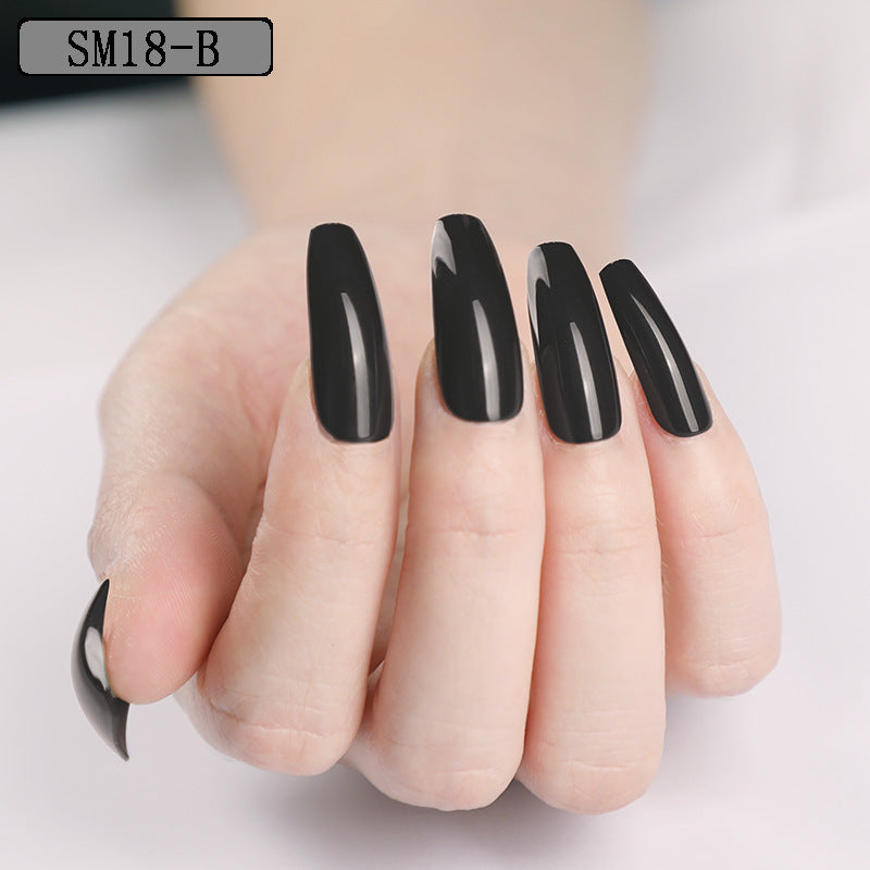 Long Ballet Press On Nails - Solid Color False Nails Set