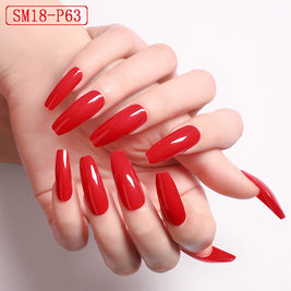 Long Ballet Press On Nails - Solid Color False Nails Set