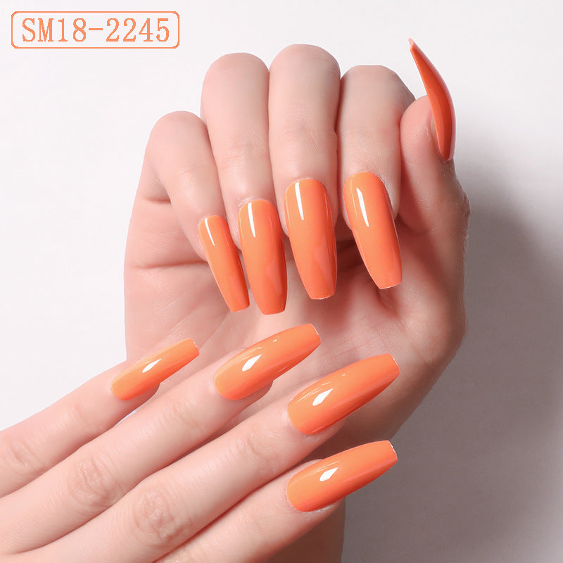 Long Ballet Press On Nails - Solid Color False Nails Set