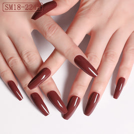 Long Ballet Press On Nails - Solid Color False Nails Set