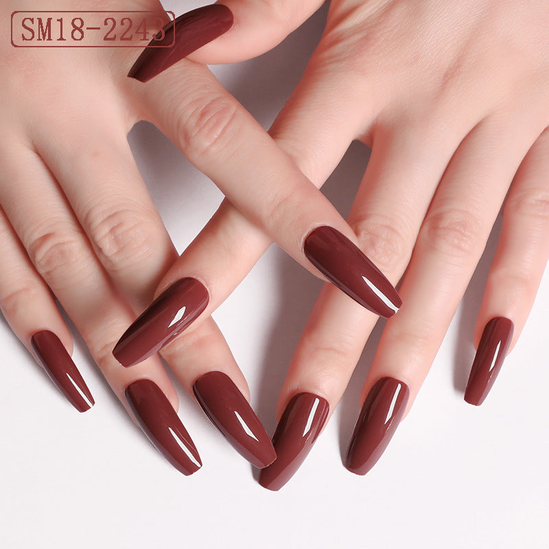 Long Ballet Press On Nails - Solid Color False Nails Set