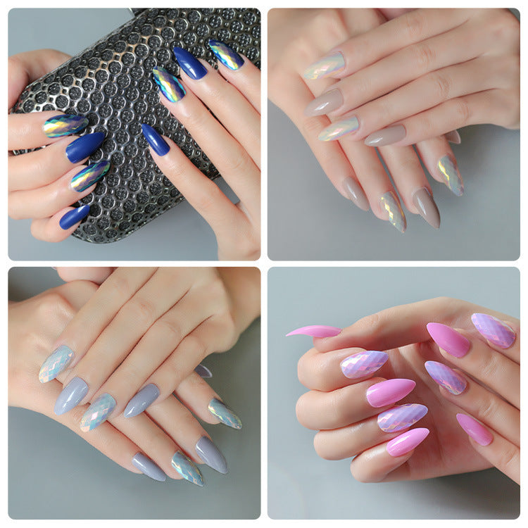 Oval False Nails - 24pcs Solid Color Wearable Nail Set