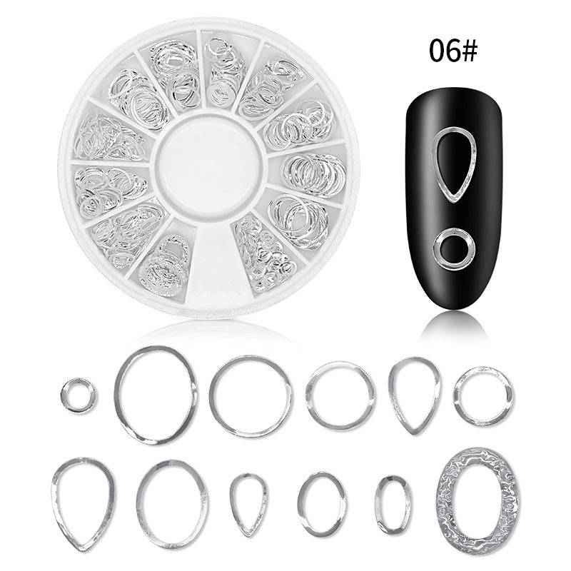 Professional Nail Art Sequins - Silver Rivet Xingyue 12 Grid Kit