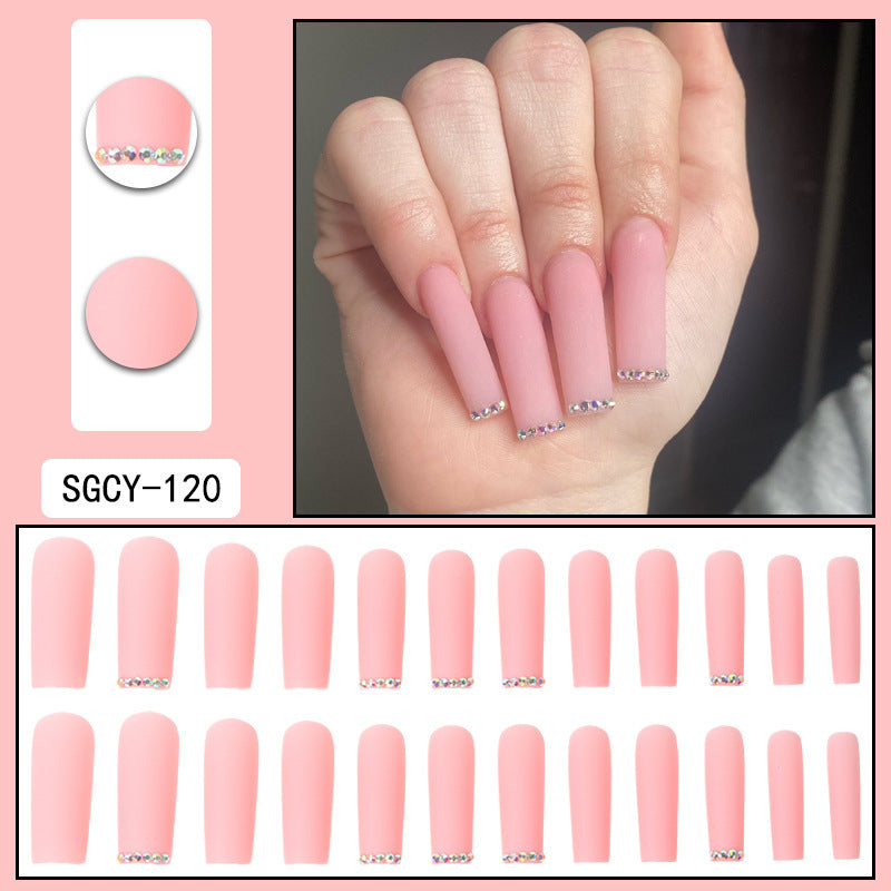 Long Pointed Gradient Nails - Blooming Electroplated Tips