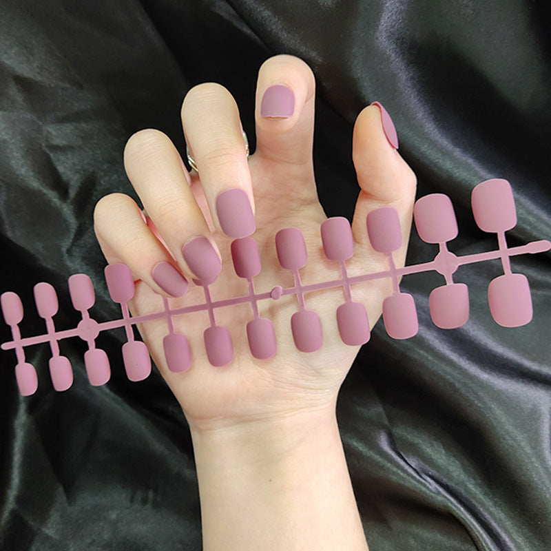 Starry Sky Matte Nails - Short Round Fake Nail Set