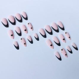 Almond French Nails - Frosted European & American Style