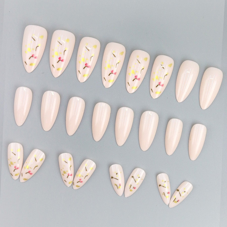 Gold Foil Nail Art - Starry Sky Retro Press-On Set