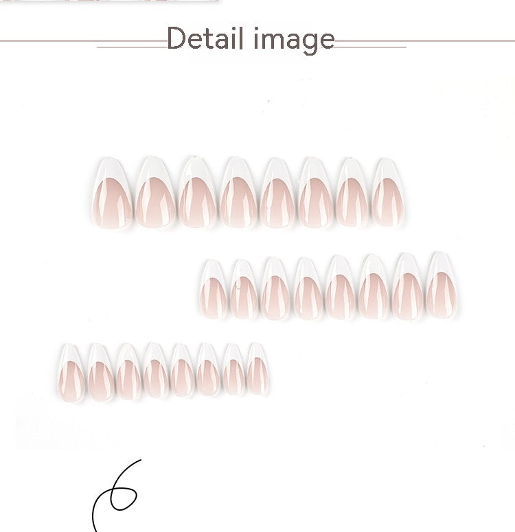 Simple French White Edge Nail Patch Manicure
