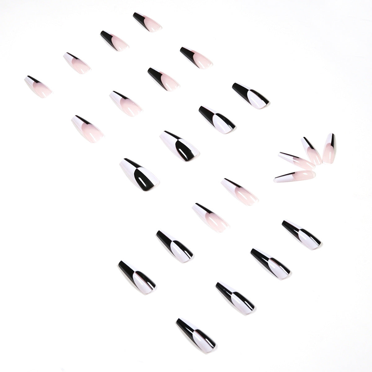 Minimalist Fake Nails - 24PC Monochrome Manicure Set