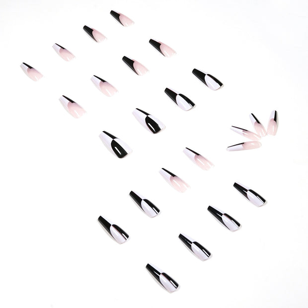 Minimalist Fake Nails - 24PC Monochrome Manicure Set