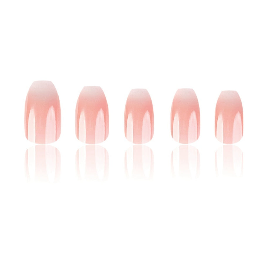 Pink & White Gradient Nails – Plaid Ballet Press-On Set