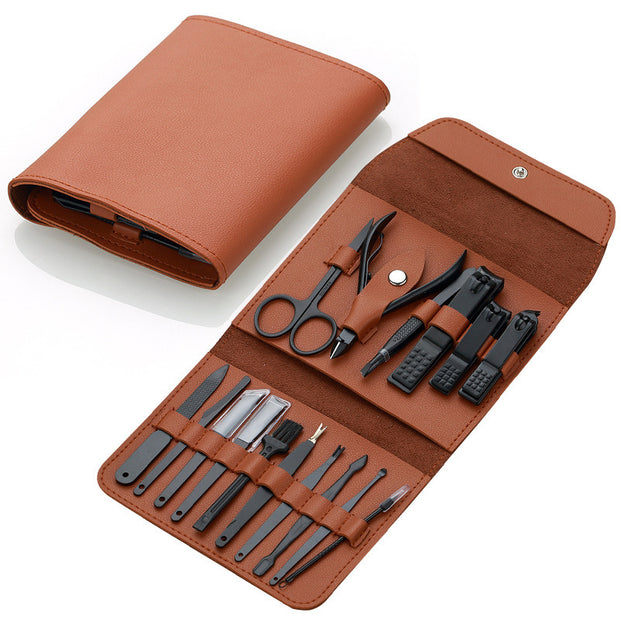 Professional Nail Care Kit - 16-Piece Stainless Steel Manicure/Pedicure Set