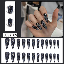 Long Pointed Gradient Nails - Blooming Electroplated Tips