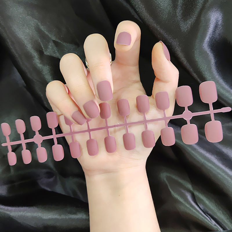 Starry Sky Matte Nails - Short Round Fake Nail Set
