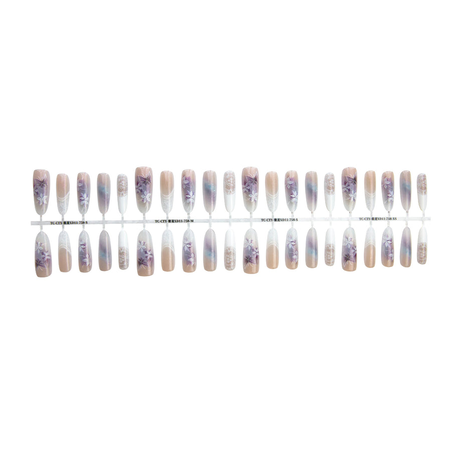 Chinese Style Almond Nails - Traditional Butterfly Nail Art Set