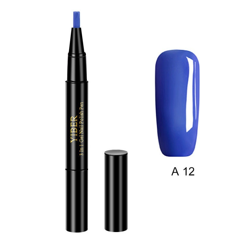 Multicolor Nail Art Pens - 5pc 3-in-1 Polish & Glue Set