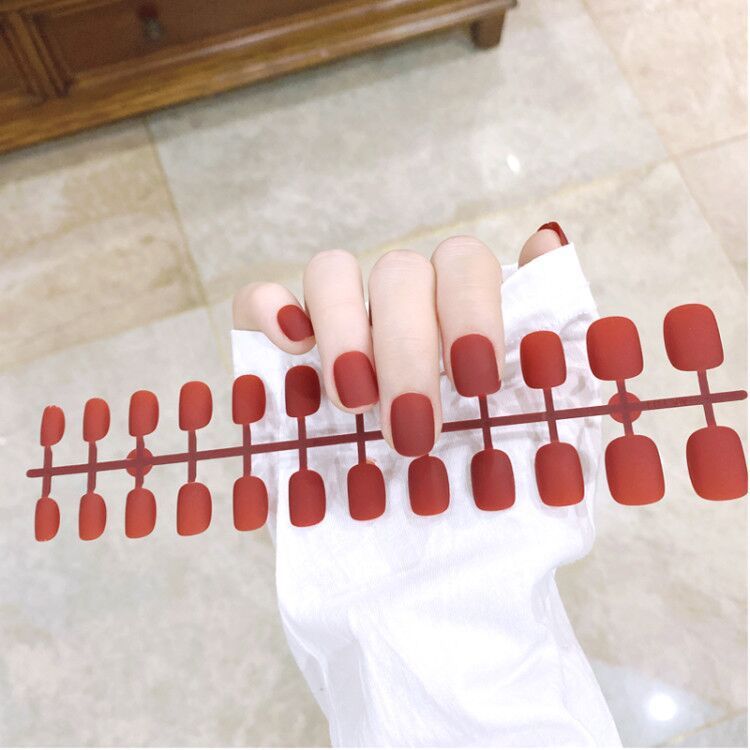 Starry Sky Matte Nails - Short Round Fake Nail Set