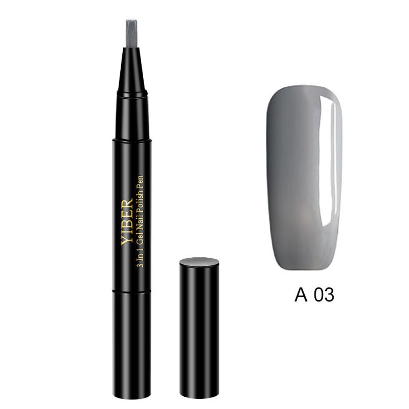 Multicolor Nail Art Pens - 5pc 3-in-1 Polish & Glue Set