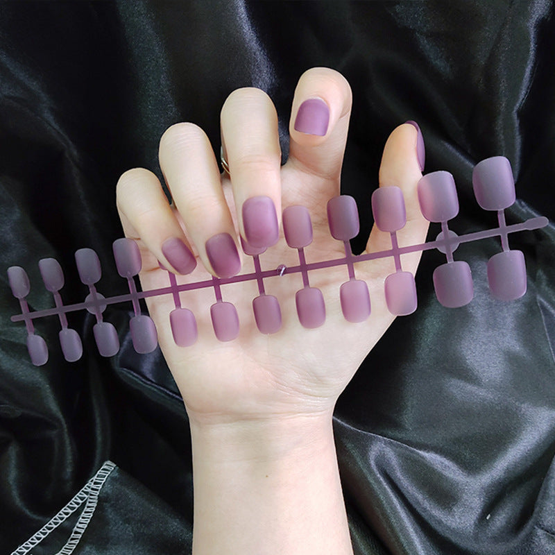 Starry Sky Matte Nails - Short Round Fake Nail Set