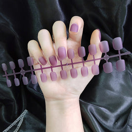 Starry Sky Matte Nails - Short Round Fake Nail Set