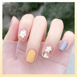 Almond Shape Press On Nails - 24pc Matte Frosted Nail Tips